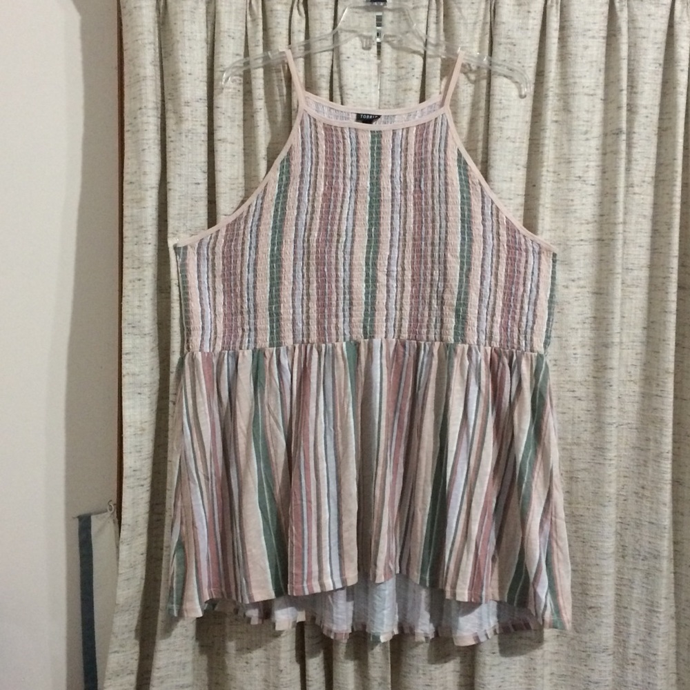 Torrid Smocked High Neck Babydoll Top